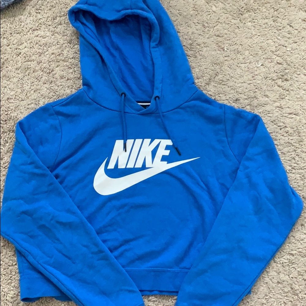 Blue nike cropped hoodie